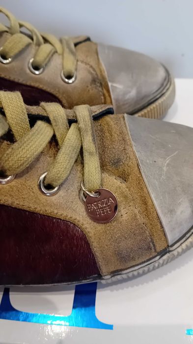 кецове Patrizia Pepe, естествена кожа, кожа с косъм