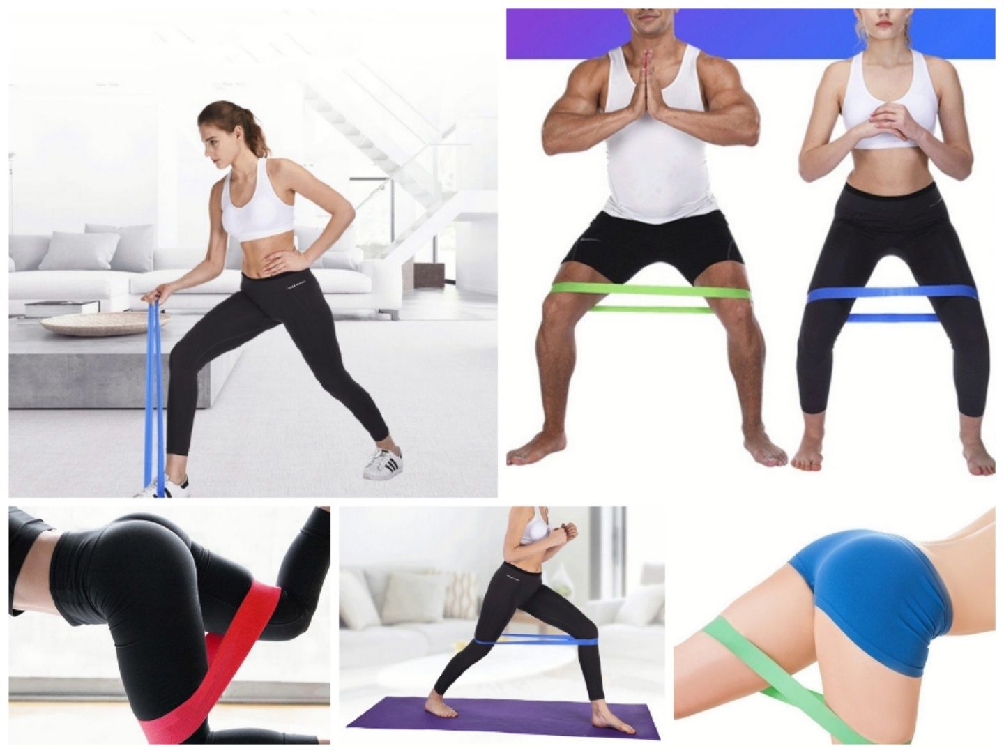 Set 5 benzi cauciuc elastice fitness yoga