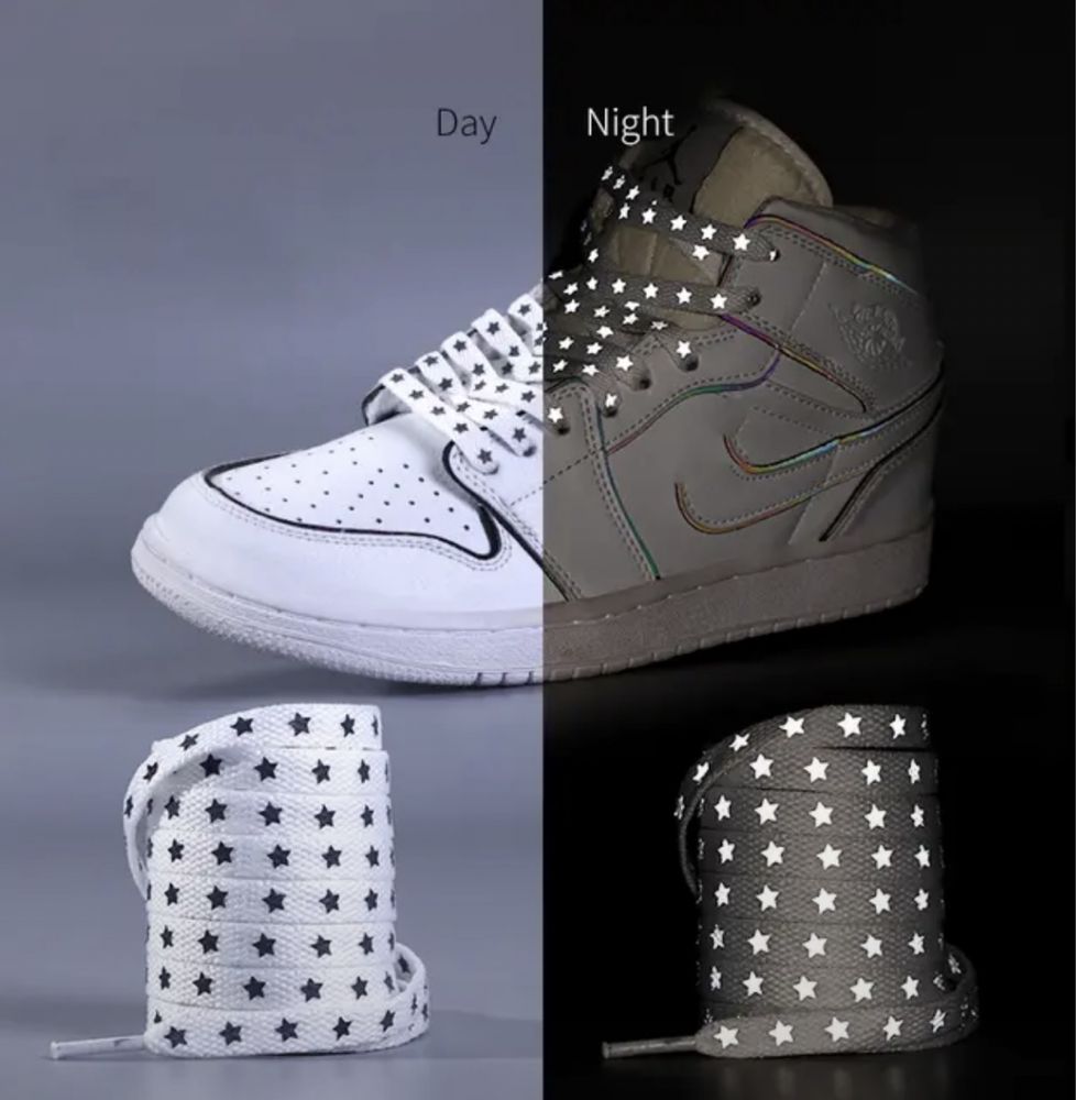 1 пара светоотражающие шнурки для кроссовок обуви Reflective shoelaces