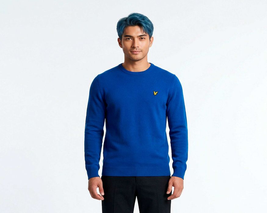 Lyle & Scott Оригинален мъжки син пуловер размер L