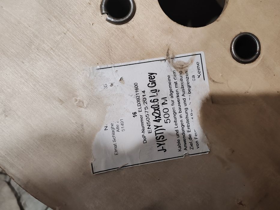 Cablu antiincendiu J-Y(ST)Y 4x2x0.6 . 1000 m  500m   pe tambur