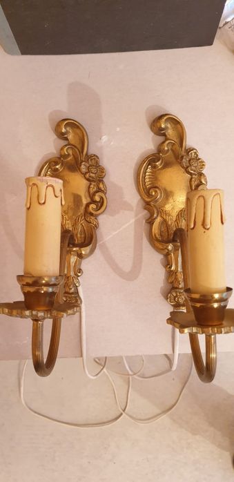 Accesorii decorațiuni set pereche bronz alama Suedia 1960