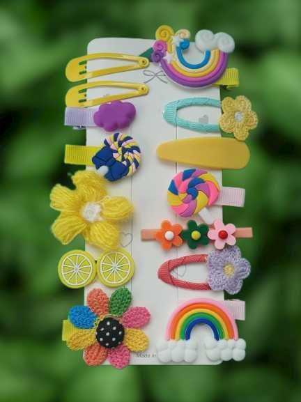 Cleme și accesorii de păr colorate pentru fetițe și fete Model 6