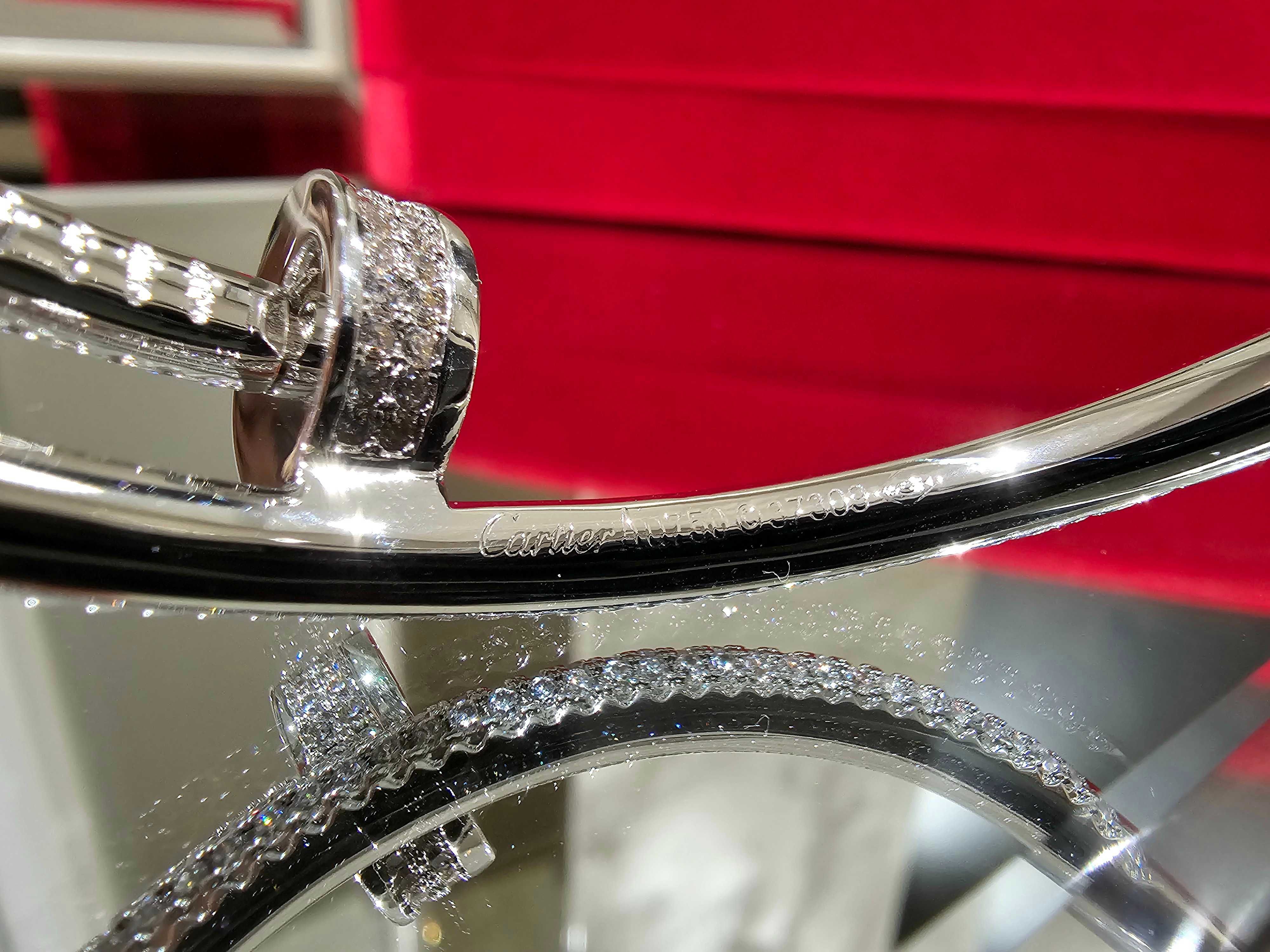 CARTIER Nail Juste un Clou Silver Large Paved Diamonds Гривна Пирон