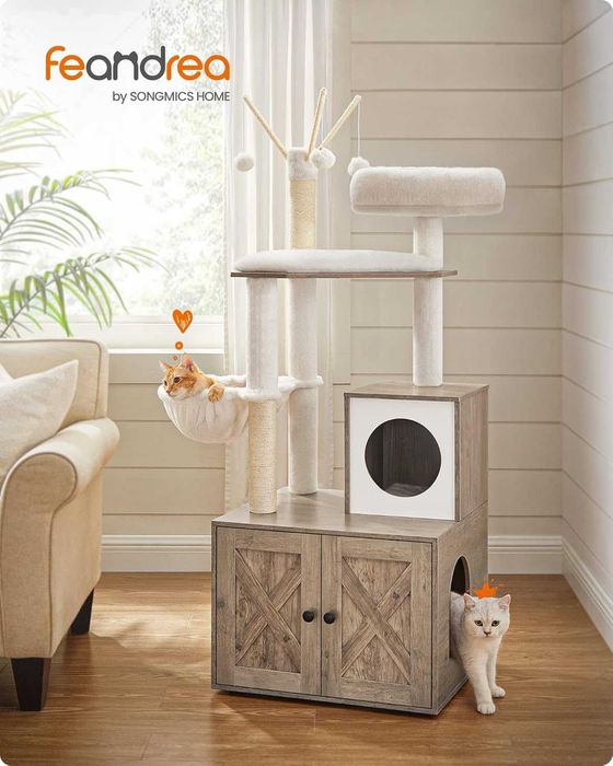 Котешка катерушка с котешка тоалетна в едно