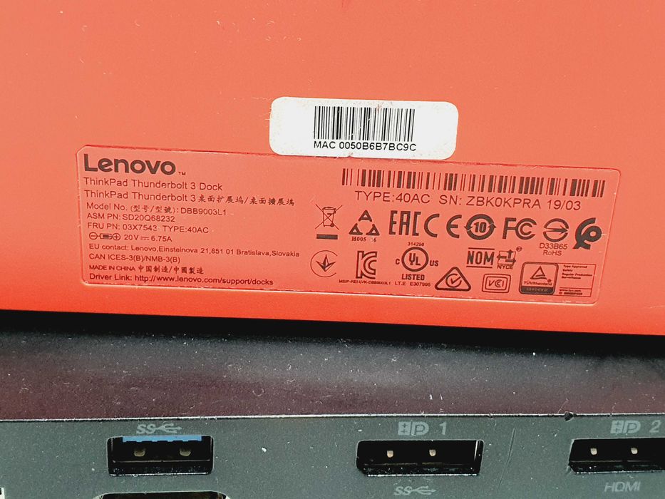 Dock Lenovo ThinkPad Thunderbolt 3, HP USB-C Dock G4