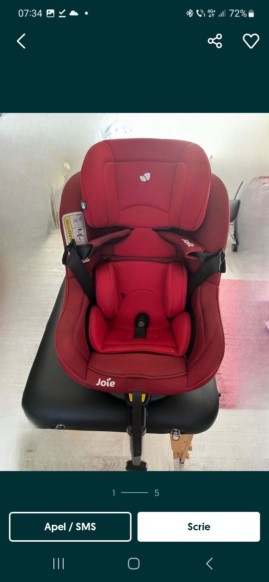 Vand scaun auto auto Joie spin 360 copil isofix 0 - 18 kg