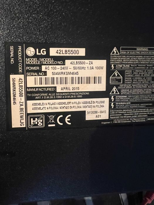 LG 42LB5500,42LF5800,43LH5100 счупени дисплей.