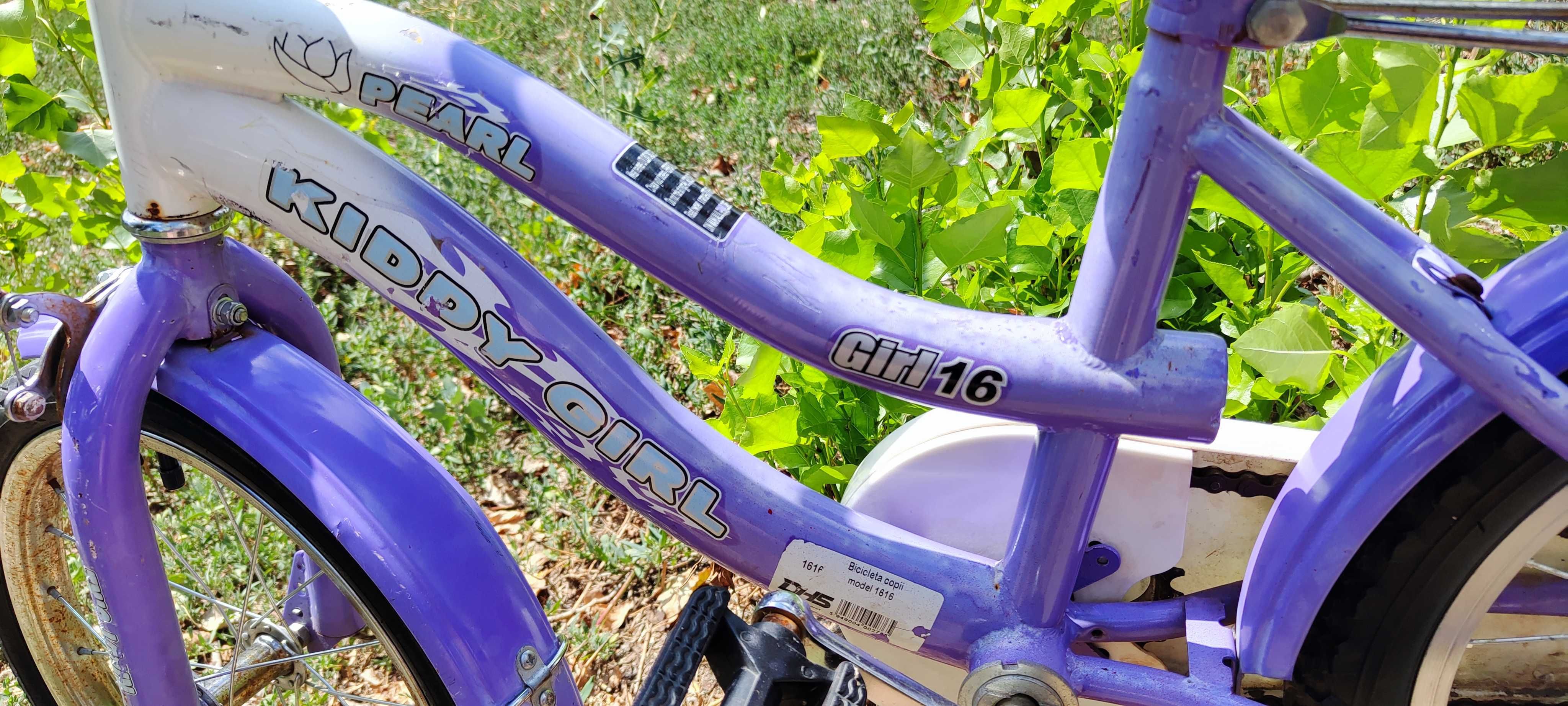 Bicicleta pt copii de 16 inchDHS Kiddy Girl 16" Varsta 4-7 ani