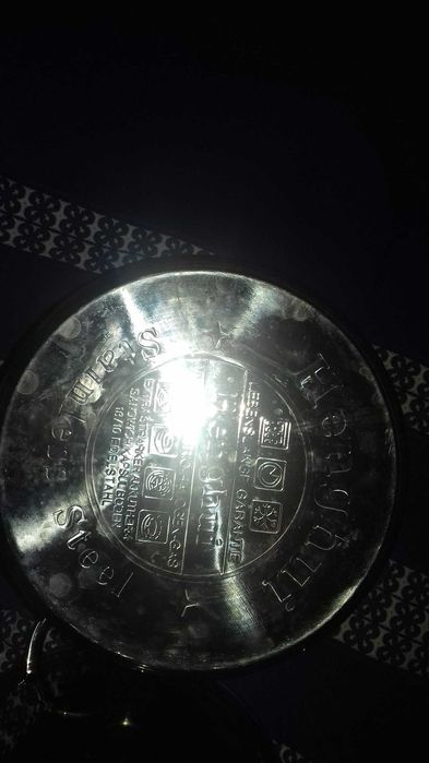Oala inox 5  litri cu fund dublu,capac de sticla termorezistenta