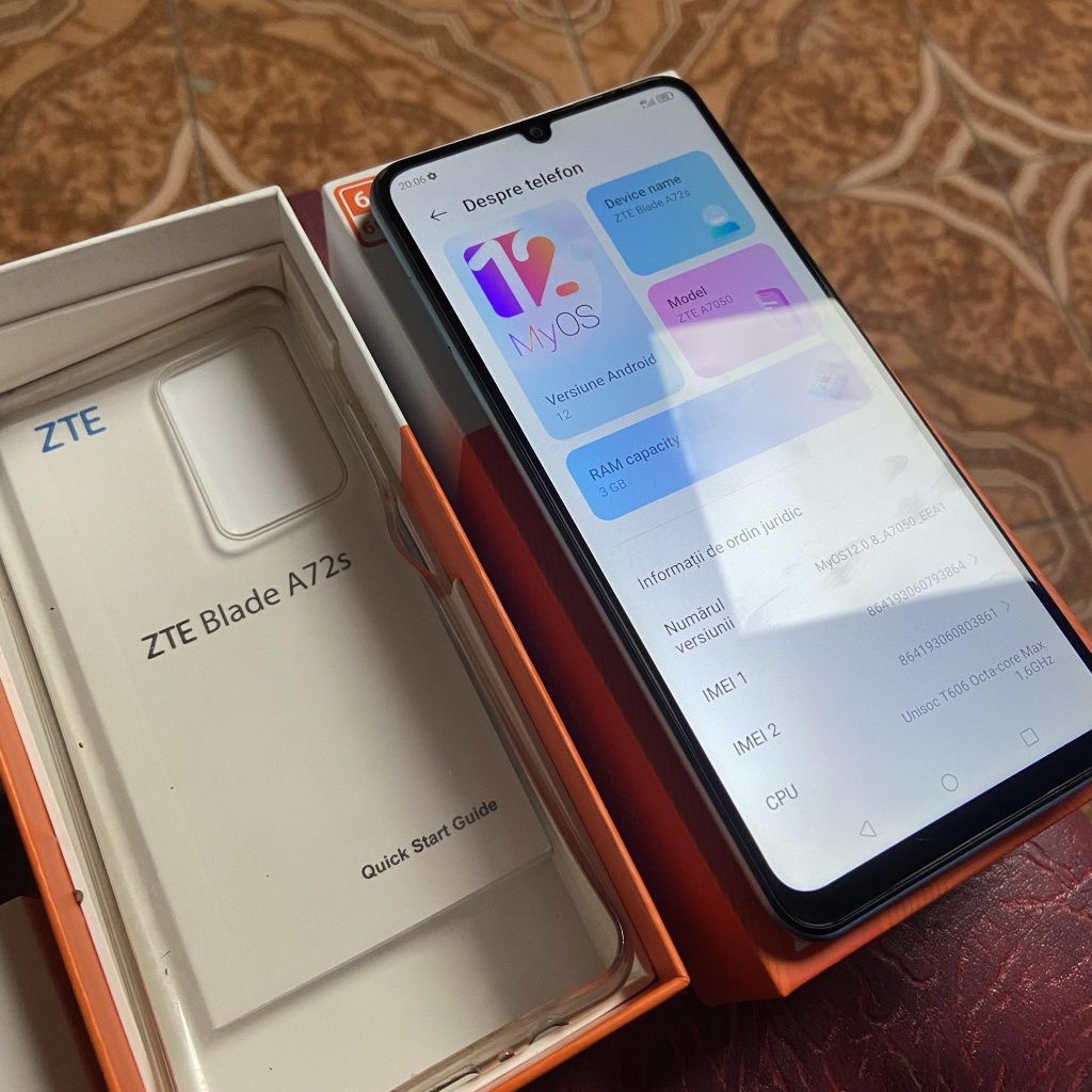 ZTE Blade A72 s full box