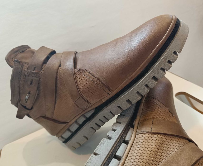 Ghete jodhpur 40 40.5 de lux zipper AS 98 piele naturala moale camel