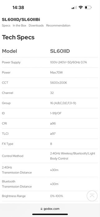 Фотографско осветление godox sl ii 60D