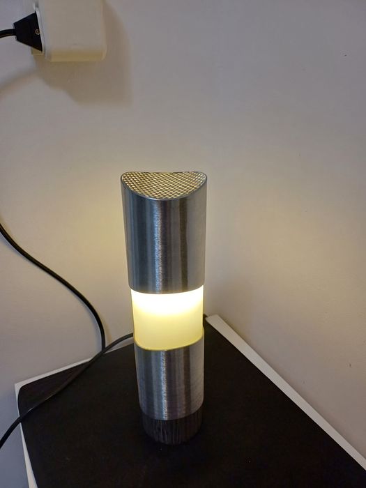 Accesoriu decorațiune masa birou lumina inox acryl Italia 1970