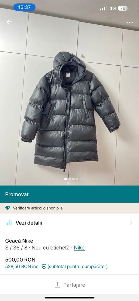 Geaca nike noua ,marimea XL
