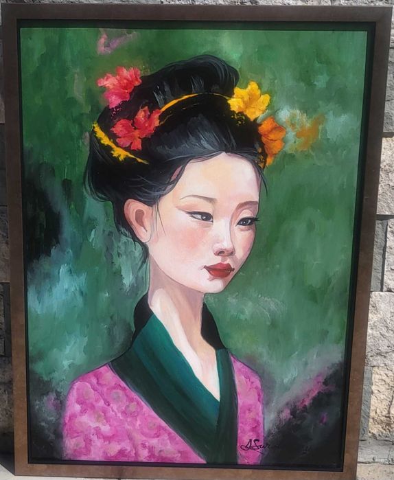 Pictura noua, tablou mare- o japoneza-SPIRIT NIPON, pictor roman