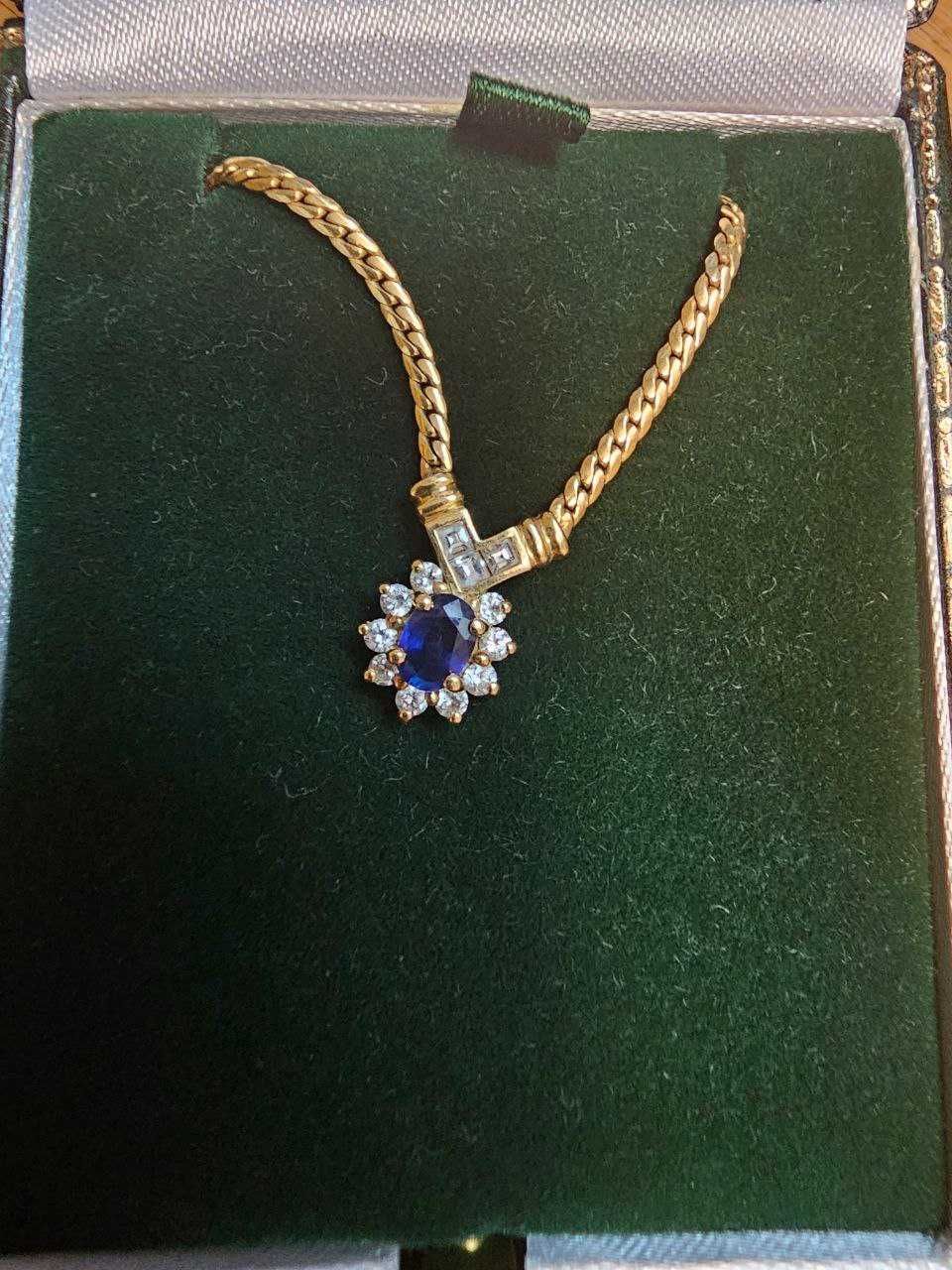 colier safir si diamante 18k(antikgemma)