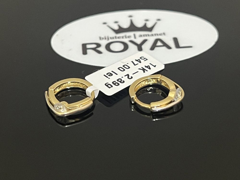 Bijuteria Royal CB : Cercei copii aur 14k 2,39gr 1cm