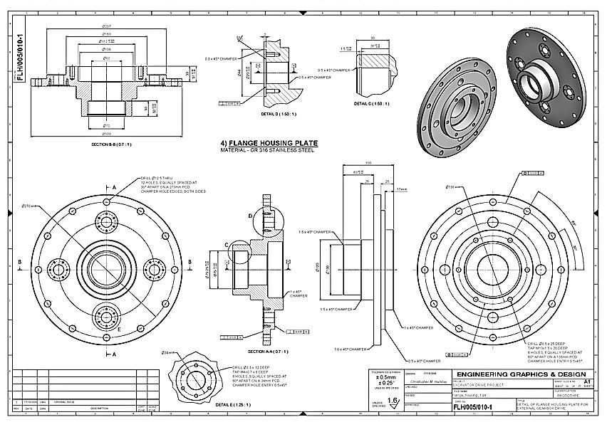 Изработка на чертежи с AutoCAD и 3D моделиране със SolidWorks