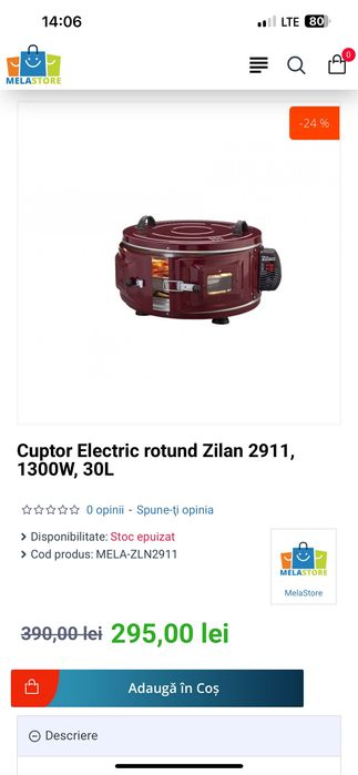 Cuptor electric rotund Zilan