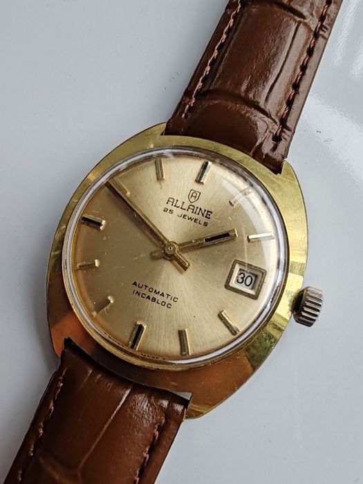 Ceas Allaine Automatic Calendar Placat cu aur 34 mm