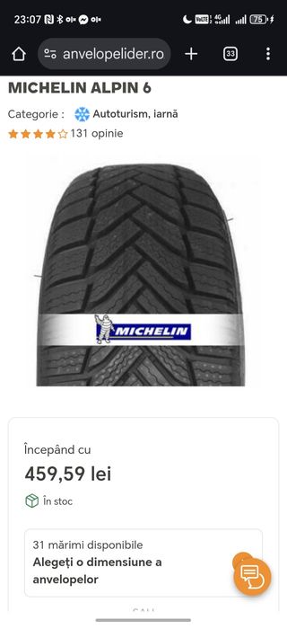 205/55R16 Michelin 2023-20 5mm stare foarte buna