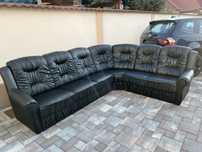 Coltar Living ~ Sufragerie Extensibil Piele + Lada Depozitare
