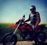 Combinezon moto SPIKE roșu/negru/gri