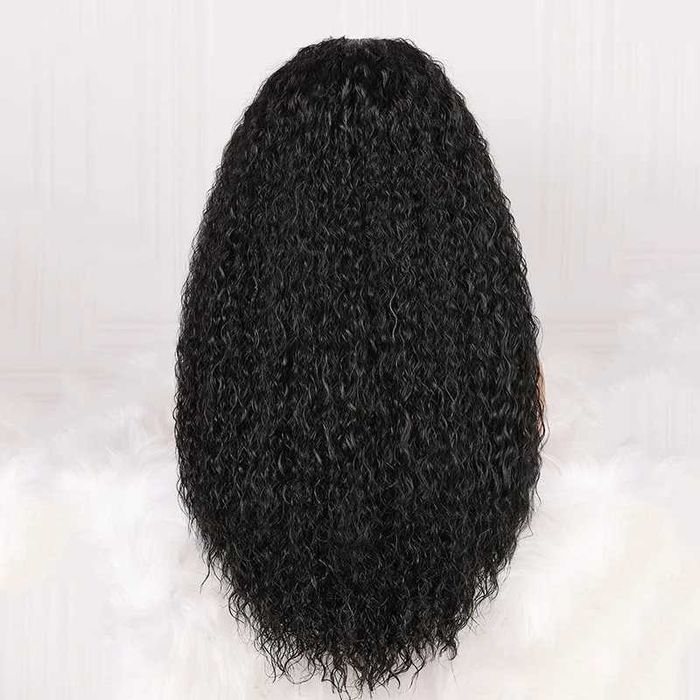 65 см Черна къдрава дантелена перука 13X4Х1 на път