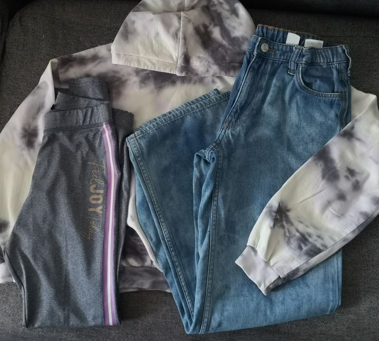 Set haine fete, blugi largi, hanorac + colanti gratuit, 158- 164