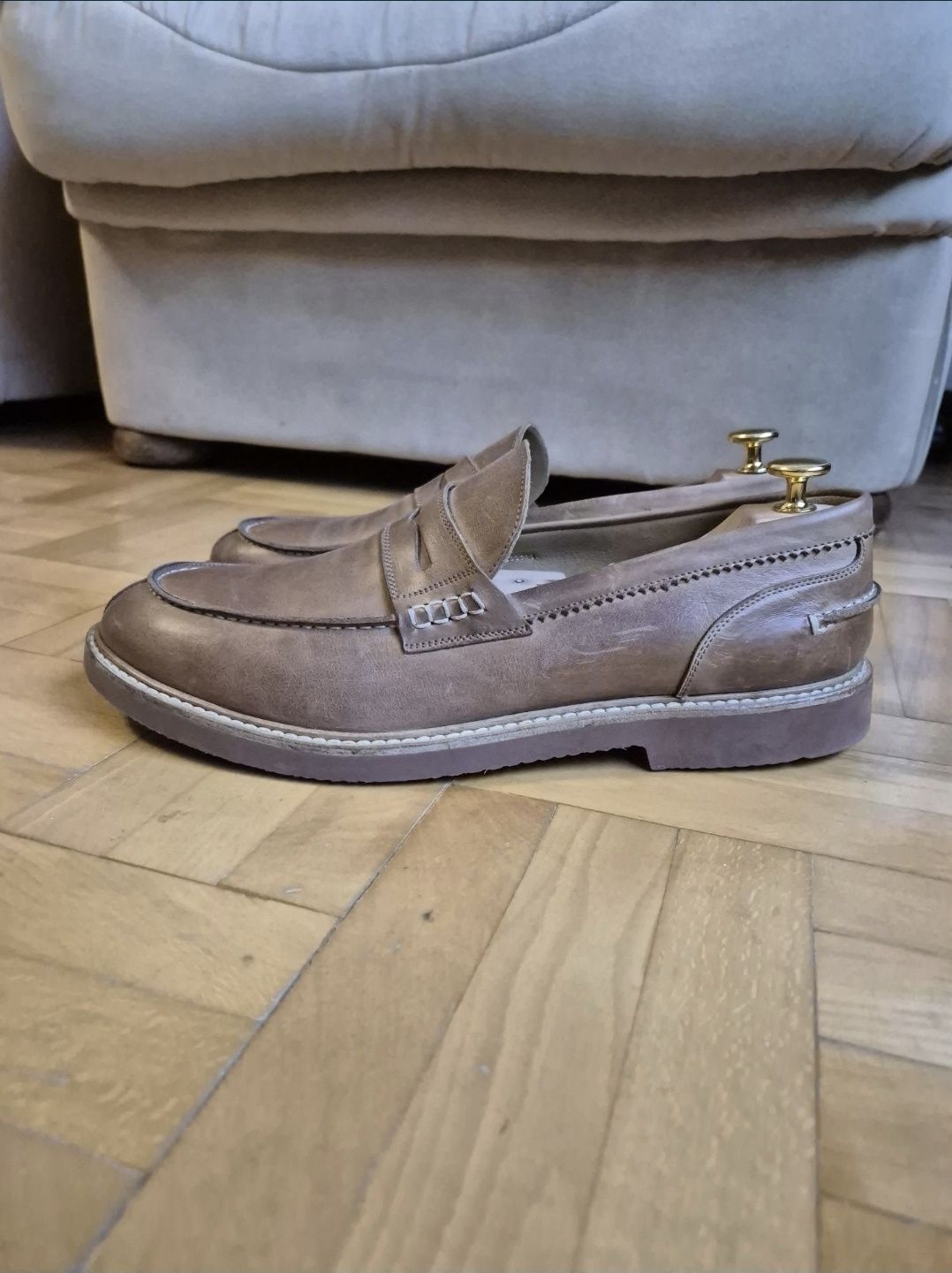 Pantofi / Mocasini Griffi's, Piele naturală + Vibram - 43,5 / 44