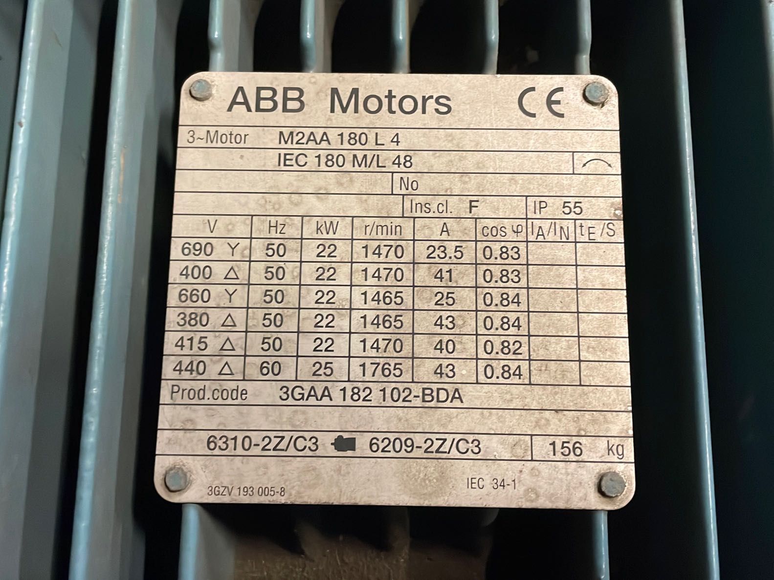 Motor electric trifazat ABB, cu flansa, 22kW, 1500rpm 380V