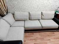Белорусский диван угловой, 2 кресла и пуфик