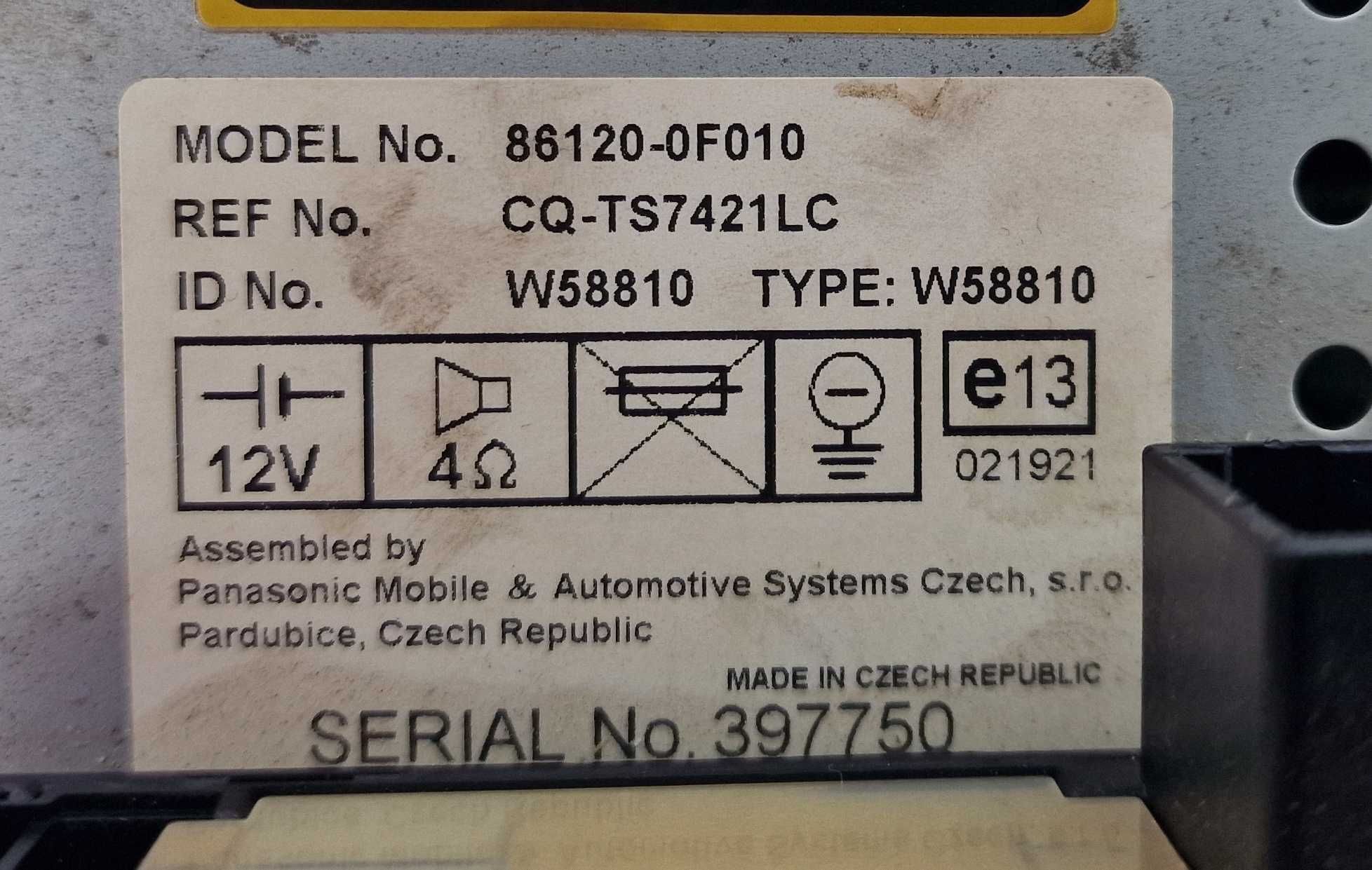 Радио СД Radio CD Тойота Корола Версо Toyota Corolla Verso 2004-2009г