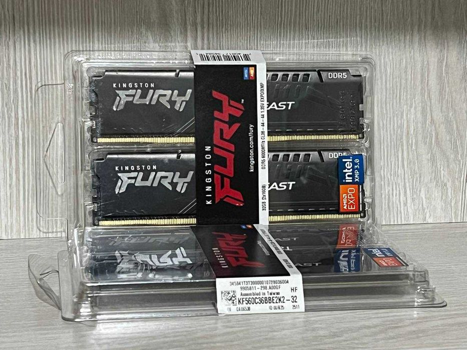 NEW Kingston Fury Beast DDR5 32gb 16gbX2 6000 CL36