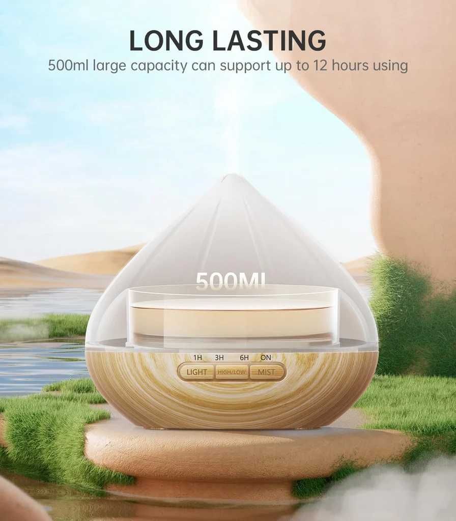RGB 500ml Арома Дифузер с дистанционно, 8 Етерични масла