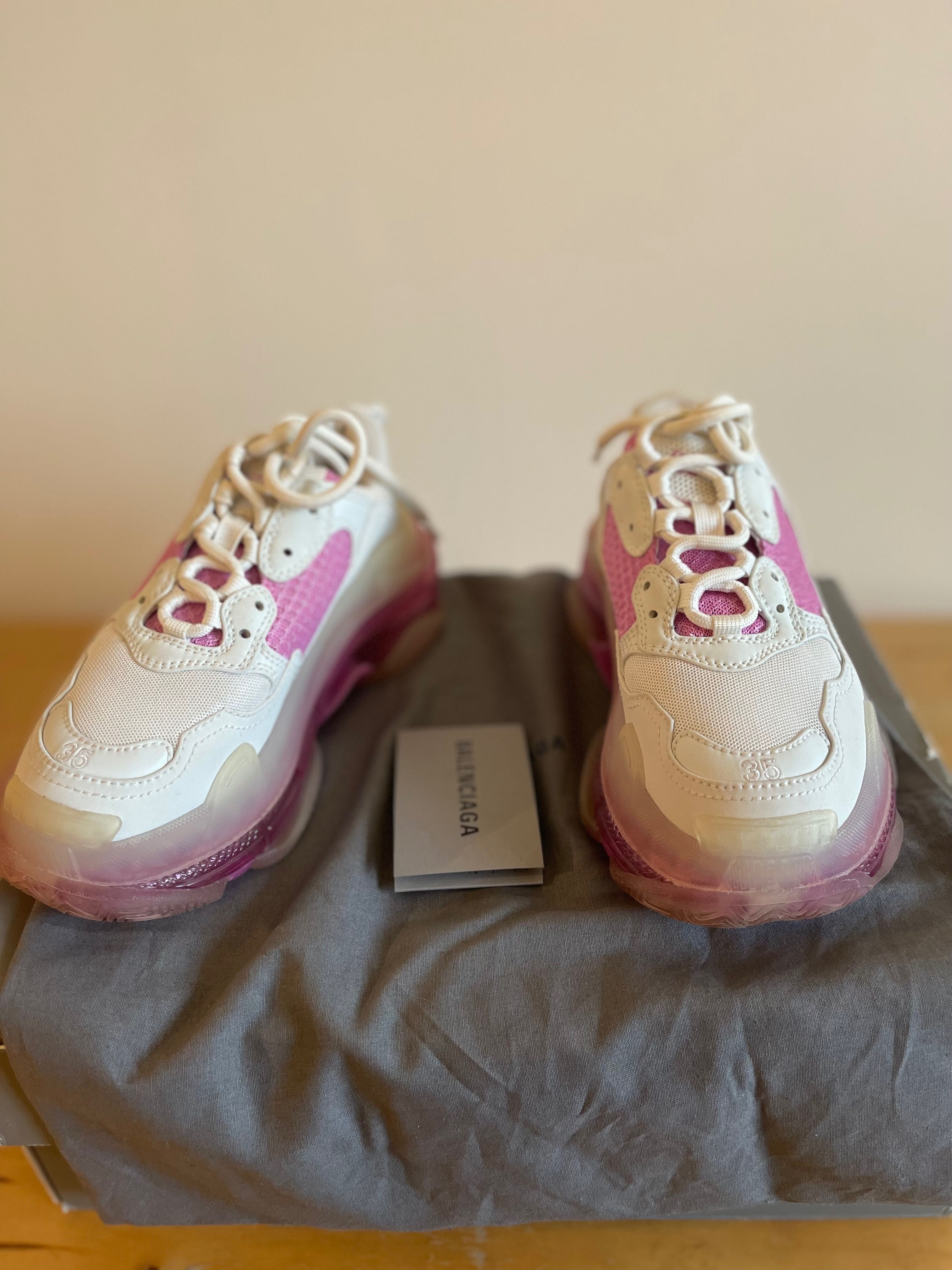 Pantofi Balenciaga Triple S Sneakers Dama Alb-Roz Marime 35