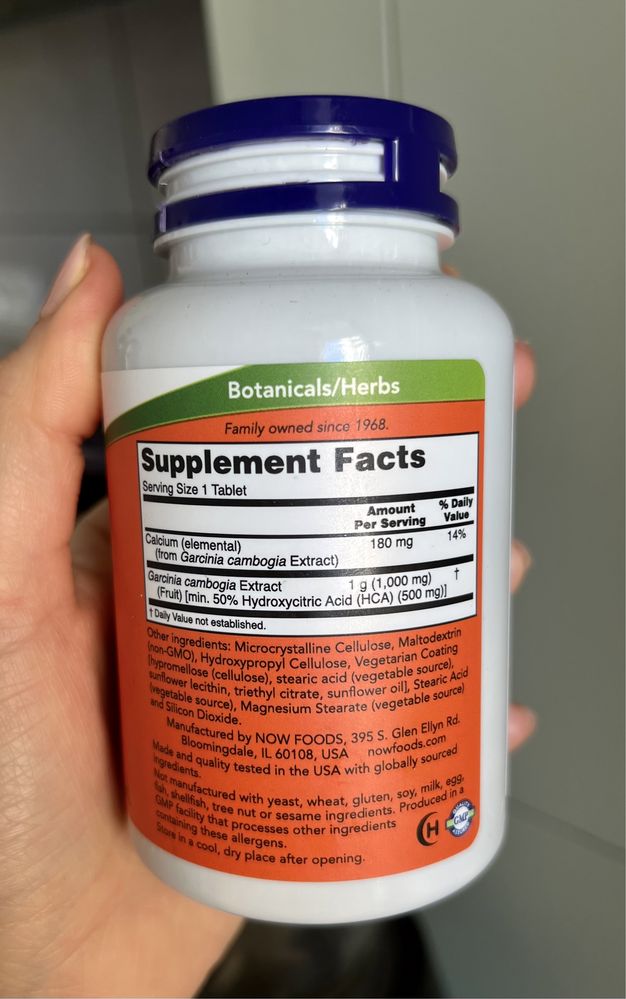 Garcinia 1000mg ,100 tab, pentru pierderea în greutate /slim/ bio