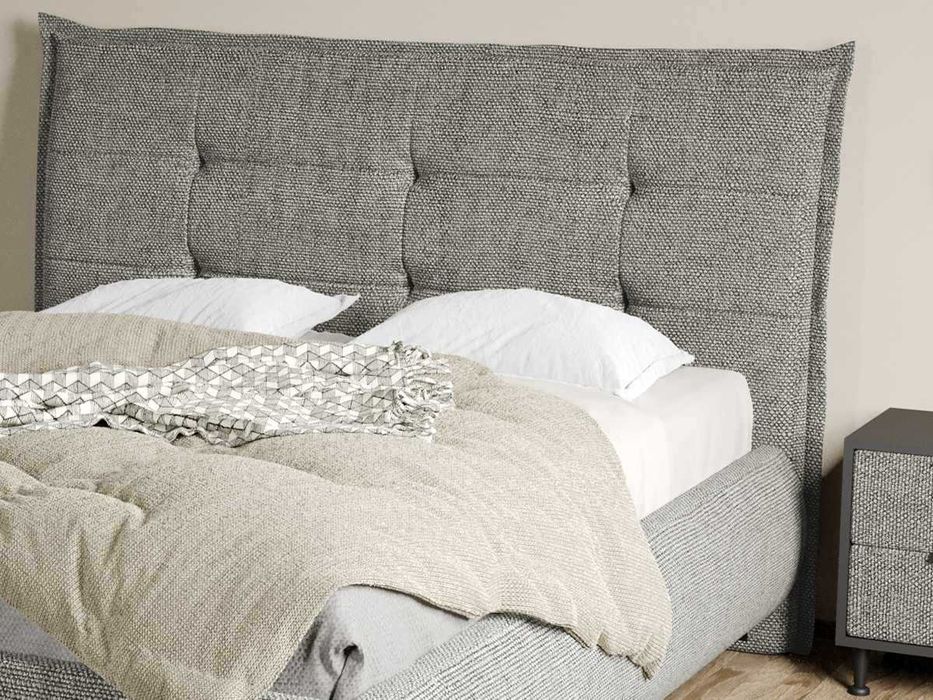 Pat Tapitat Axel Gri Eden 18 somiera rabatabila si lada de depozitare