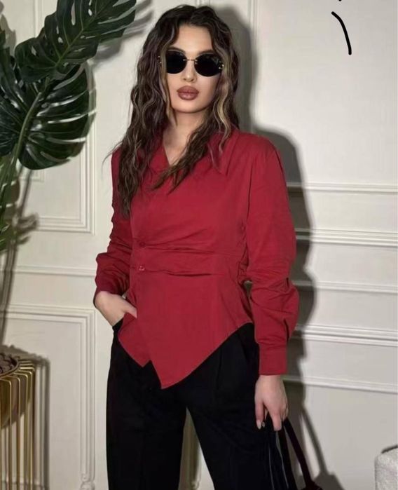 Рубашка женская , новый киілмеген,качествосы жаксы, цвет бордовый.алын