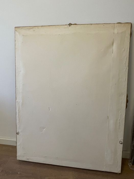 Tablou tradițional pictat manual pe panza vintage vechime 35 ani