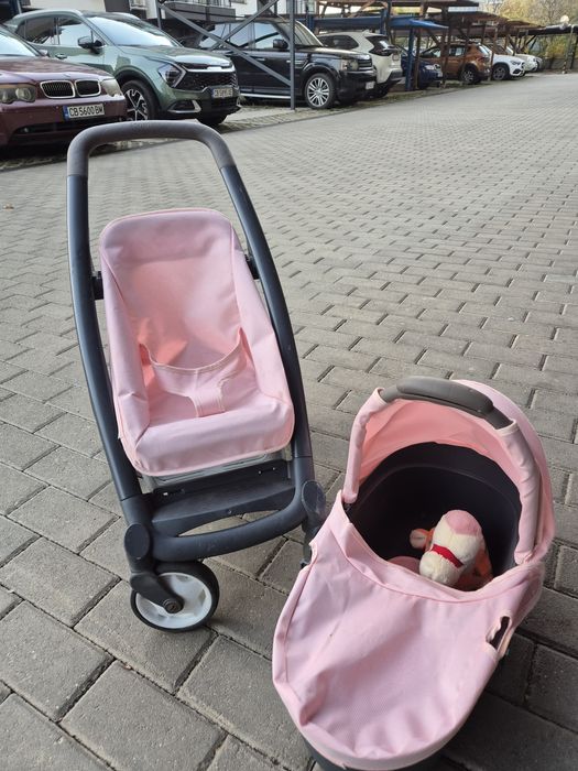 Количка за кукли 3 в 1 Smoby - Maxi Cosi Quinny, светлорозова