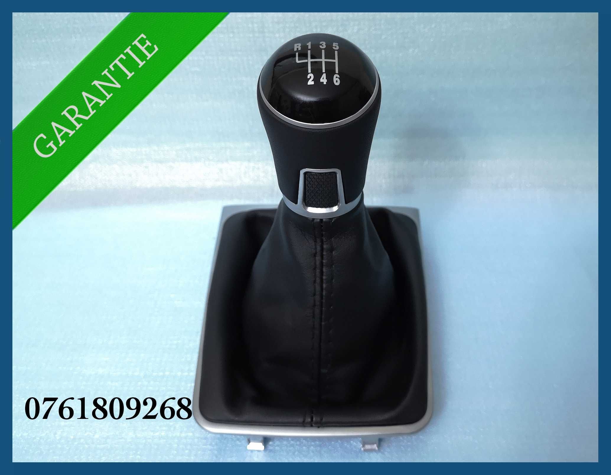 Manson schimbator + nuca PIELE NATURALA pentru VW Passat B7 CC - 6T