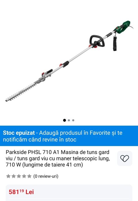 PROMO Livrare 5 lei Foarfeca telescopica electrica 220v parkside pentr