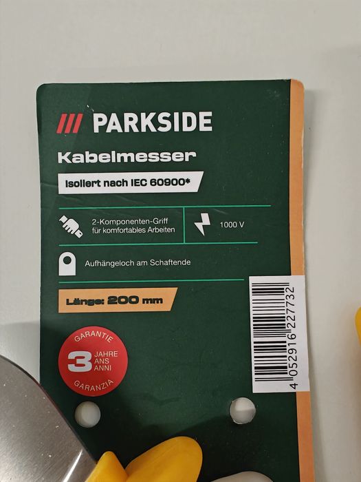Cuțit de cablu drept VDE PARKSIDE 200 mm1000 V