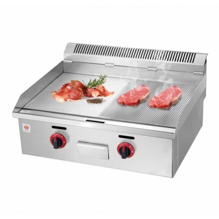 Газова скара на две зони оребрена/гладка