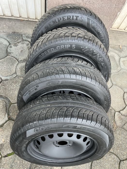 Jante otel 4x100mm, anvelope iarna 185/65 R15 Dacia Logan Renault Opel