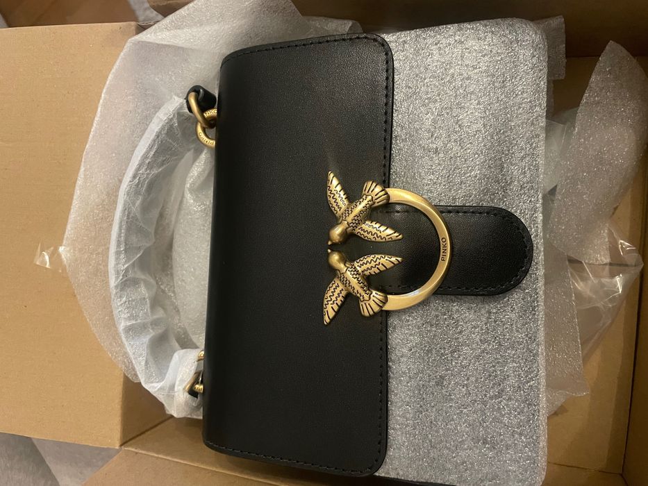 Черна чанта Pinko (Love Birds tote bag)
