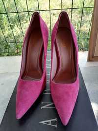 Gucci pink suede Horsebit 38.5 обувки