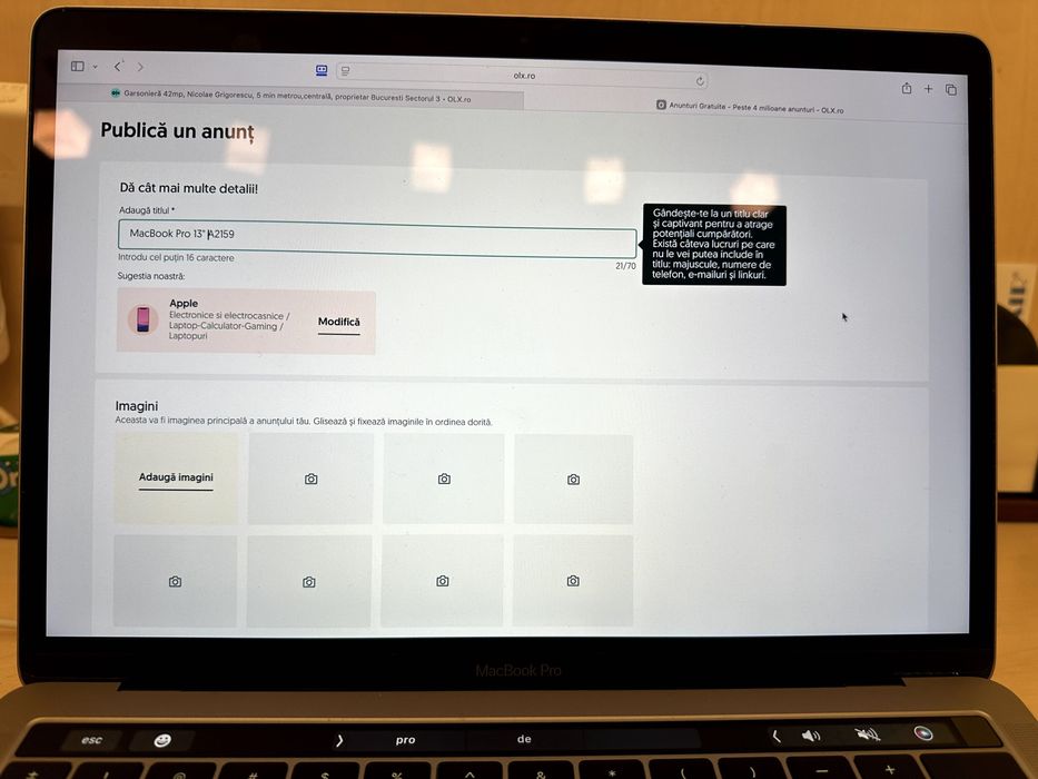 MacBook Pro 13" 2019 Touch Bar - Model: A2159